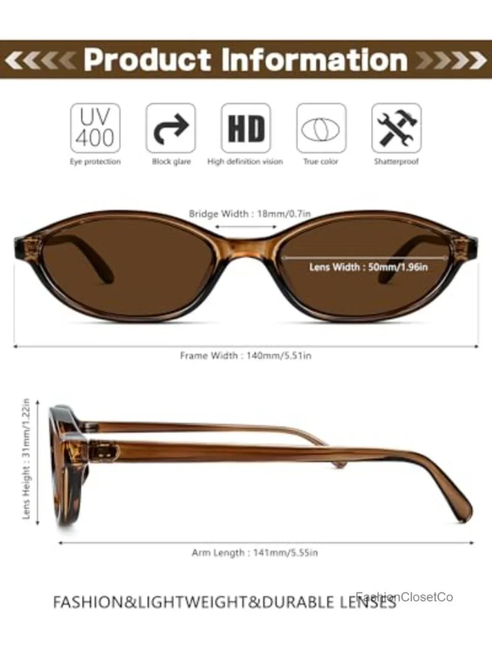 Retro Oval Sunglasses Cat Eye Y2K Narrow Frame UV400 Protection Small Face